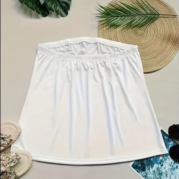 Women's White Strapless Tube Top -F - Picture 3 of 5